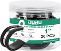OURU 1 Inch Cable Clamps, Rubber Coated Insulated Clamps, 20pcs, 25mm - size: 20pcs - 1"