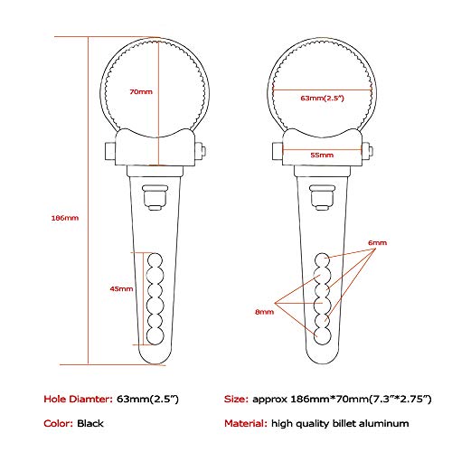 Tube Clamps Mounting Brackets for LED Bar Work Lights Fog Lights - Fit 2.5" Bull Bar, 2pcs - size: 2.5"