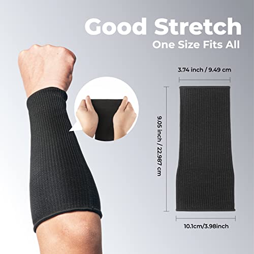 OriStout Cut Resistant Work Sleeves with Tumb Hole, Black, 4 Pair | Level 3 Cut Resistant Sleeves, Arm Protectors for Thin Skin and Bruising, Gardening, Yard Working, Pet Grooming, One Size - color: Black (4 Pairs) - Short, size: One Size