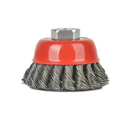 AAIN 3in Wire Wheel Cup Brush,4 Pack Twisted Knotted Brush for Grinders - size: 4 pack, style: 3 Inch Knotted Cup Brush