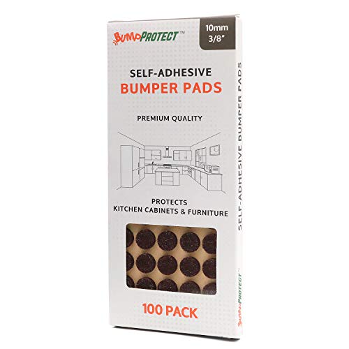 Furniture Felt Pads 3/8" (10mm) Diameter Round 3M Self Adhesive Protects Kitchen Cabinets, Drawers, Desks and Furniture Against Bumps and Scratches 100 Pack - Dark Brown - color: Dark Brown 100 Pack