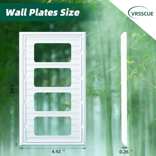 White Natural Material Quad Decorator Outlet Cover Wall Plate(1-Pack） - size: Quad Decorator