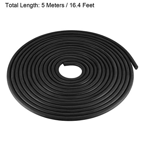 uxcell Foam Rubber Seal Weather Strip 6mm Diameter 5 Meters Long Black - size: 6mm x5m