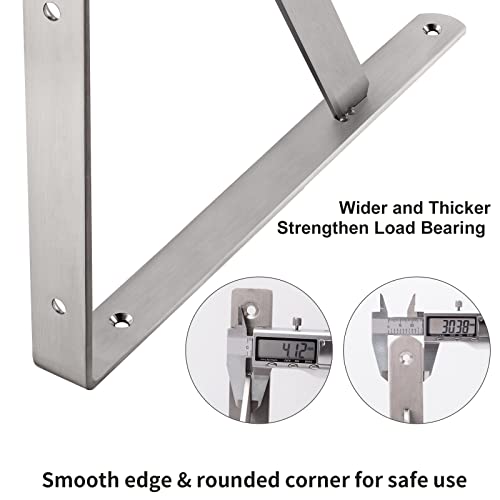 YUMORE 20 Inch Shelf Bracket, Heavy Duty L Bracket, 2 Pack - size: 20"(Soild)