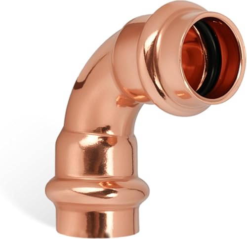 (wdaisy 12 Pack) Copper Press Fittings Kit – 3/4 Inch, Tee Elbow & Coupling Combo Set, Press Compatible Press Fittings, Lead-Free Copper Plumbing Pipe Fittings - size: 3/4" Combo Kit - 12P