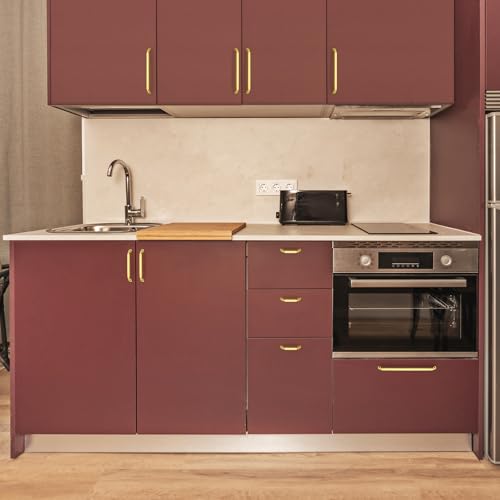 HOME EDIT Gold Solid Cabinet Handles & Pulls 3 Inch 10 Pack - color: Brushed Brass, size: 3 inches Hole Center