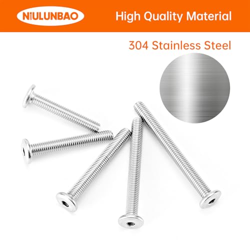 M5 x 30mm 35mm 40mm 45mm 50mm Flat Round Head Hex Socket Cap Screws Bolts, Furniture Screws, 304 Stainless Steel, Allen Hex Drive, Metric Fully Threaded, Bright Finish, Assortment Kit 50PCS - size: M5 x 30/35/40/45/50mm (50PCS)