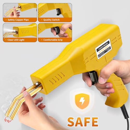 Plastic Welder Kit, 1200PCS Staples, Hot Stapler for Bumper Repair - color: Yellow