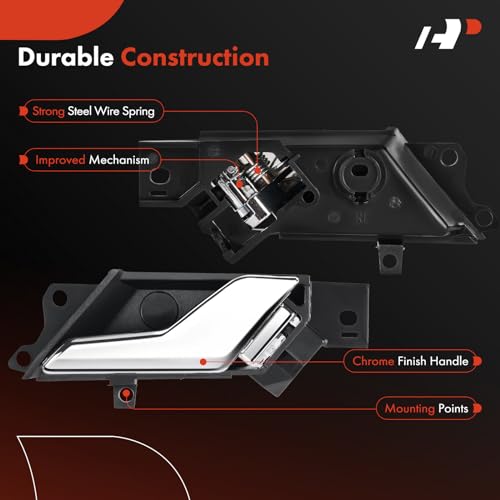 A-Premium Front or Rear Passenger Side Interior Door Handle | Compatible with Chevrolet Captiva Sport 2012-2015 & Saturn Vue 2008-2010, Chrome, Replace# 96861999, 96660864, 20983661 - style: Front or Rear Right