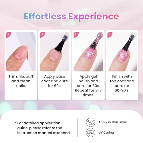 Beetles Glitter Gel Nail Polish Set, 20 Colors Party Auras Gel Polish | Platinum Diamond Shimmer Gel Shades With Base, Glossy&Matte Top Coats for Uv Led Soak-Off Nail Art - color: Party Auras