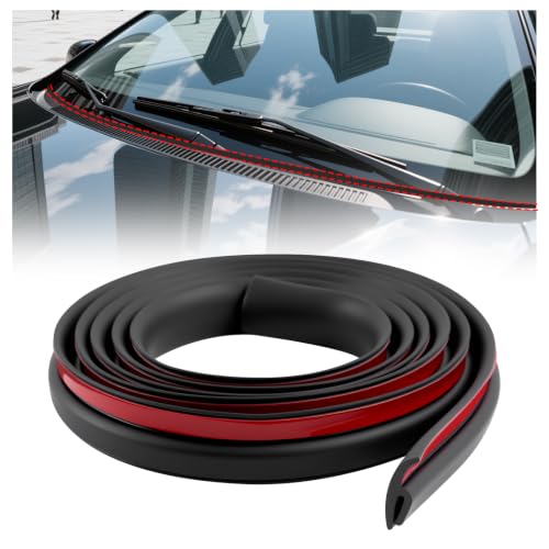 1.7M/5.6Ft Car Windshield Cowl Seal Strip,Cuttable Car Self-Adhesive Windshield Weather Stripping with H-Shape Design,Universal Rear Front Windshields Wiper Cowl Cars Accessories