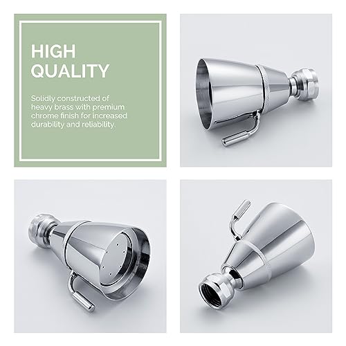 Angle Simple Shower Head High Pressure, Brass Shower Sprayer G 1/2, Chrome - color: Chrome