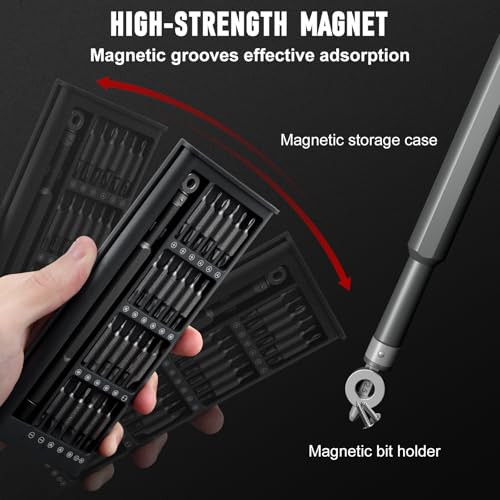 SHARDEN Precision Screwdriver Set for Electronic Repair 60 in 1 | Small Screwdriver Set, Magnetic Repair Tool Kit for Laptop, iPhone, Cell Phone, PC, MacBook, Computer, PS5, Glasses, Watch - color: 60 in 1 Black