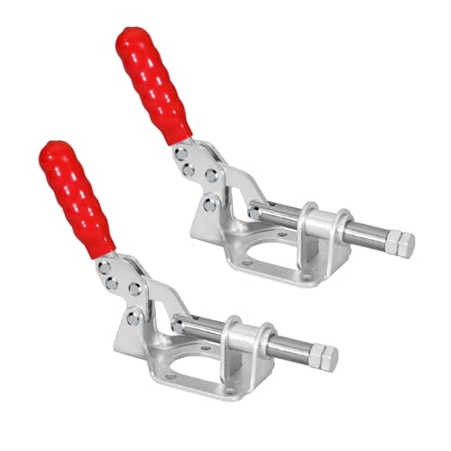 POWERTEC 2PK Toggle Clamp, 300lbs Holding Capacity, 302F Quick Release Push/Pull Clamp for Woodworking Jigs and Fixtures, Pocket Hole Jigs, Welding, CNC (20304-P2) - size: 302F, 2PK