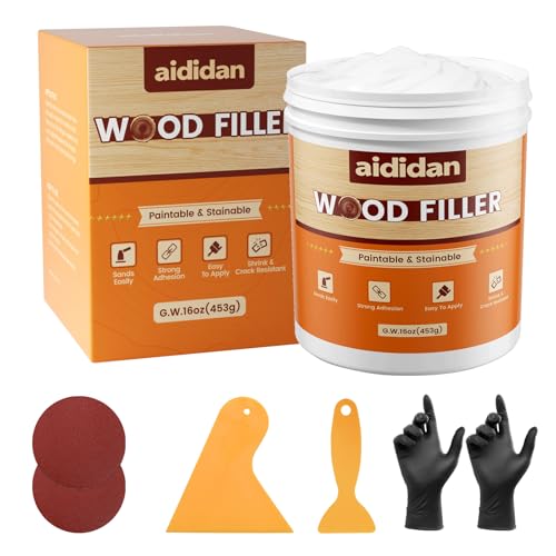 Wood Filler, Wood Putty, Wood Hole Filler, 16 Oz White Wood Repair Kit - color: White