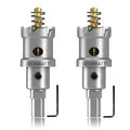 2-Pack 1" TCT Hole Saws for Hard Metal, Heavy Duty 25mm Tungsten Carbide Tipped Hole Cutters Set with Spring-Loaded Pilot Drill Bits for Stainless Steel, Metal, Iron, and Plastic - size: 1" (25mm)