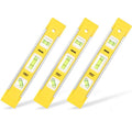 DOWELL 9 Inch Magnetic Box Level Torpedo Level(3PCS),3 Different Bubbles/45°/90°/180°Measuring Shock Resistant Torpedo Level - color: 3pcs-yellow