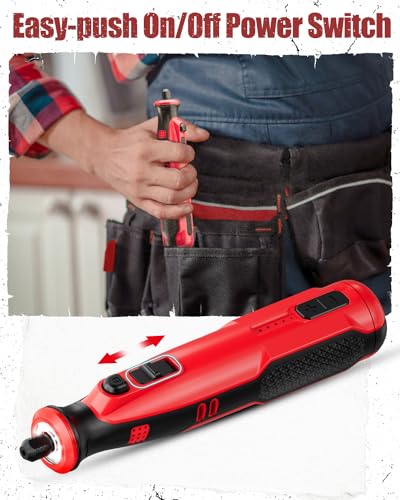 AVID POWER 8V Cordless Rotary Tool 5 Speeds Dog Nail Grinder 4 LED Lights - color: Light Red
