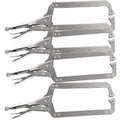 HOZEON 4 PCS 18 Inch C Clamp Welding Pliers with Swivel Pads, Heavy Duty Welding Clamp,Woodworking Clamps Set, Adjustable Nickel Plated C Pliers for Wood Working, Welding, Electrician Maintenance - size: 4 PCS 18 In