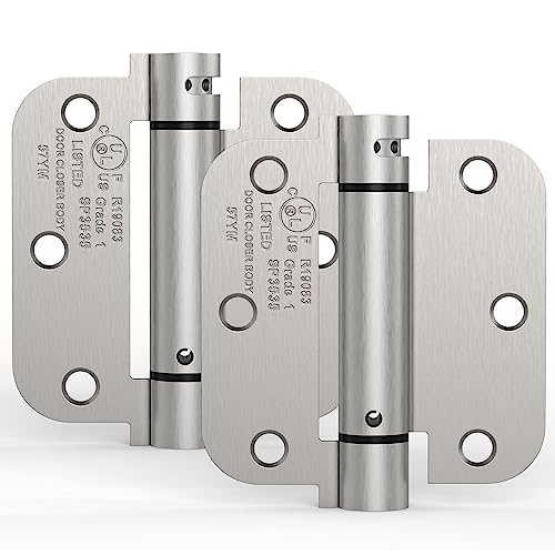 2 Pack 3.5 Inch Self Closing Door Hinges, Satin Nickel - color: Satin Nickel, size: 3.5" (2 Pack)