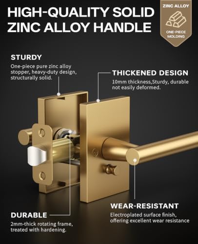 Amerdeco 10 Pack Champagne Bronze Privacy Interior Door Handles - color: Champagne Bronze