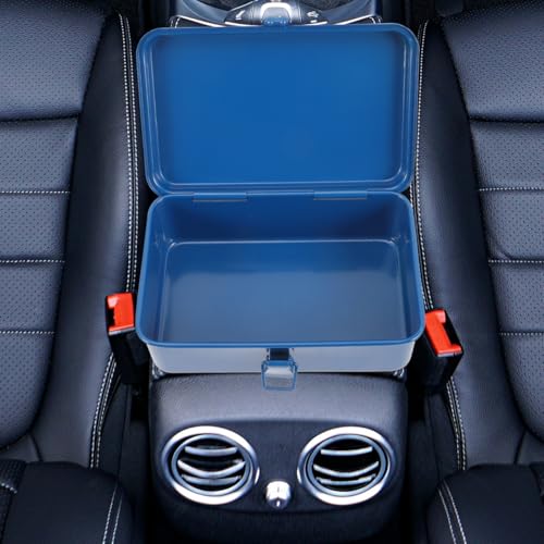 Housoutil Portable Tool Box Repair Tool Storage Container General Tool Box Hardware Case Craft Storage Toolbox for Tools Metal Tool Boxes Hand Carry Blue