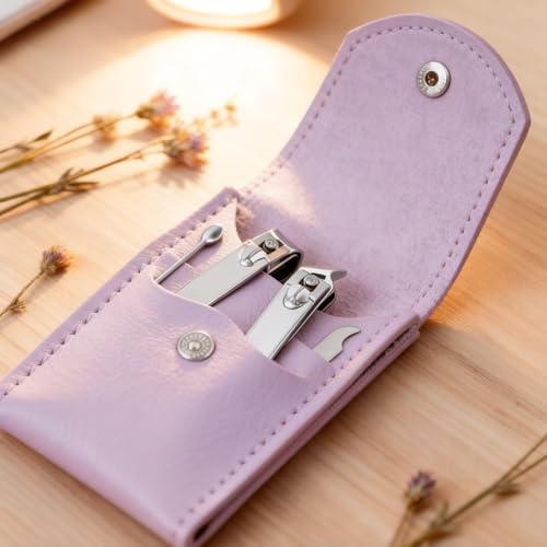 20PC Nail Care Kit,Professional Manicure Set，Nail Clippers Bulk - color: Purple