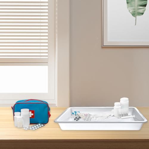 10PCS Plastic Art Trays,White Activity Tray,Crafts Organizer Tray,Serving Tray for Home,School,Kids,DIY Projects,Painting,Beads