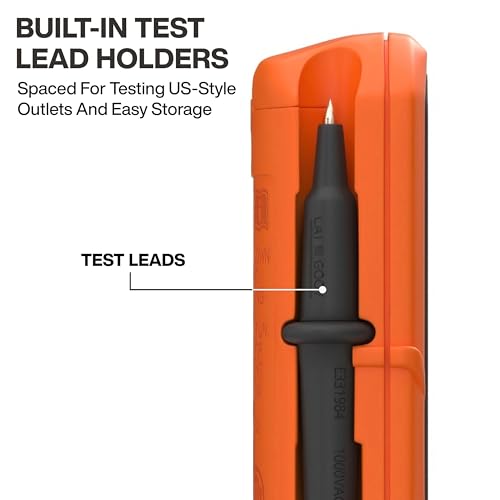 Klein Tools ET40 Digital AC/DC Voltage Tester, 12-240V AC, 1.5-24V DC, LED Illumination, DC Polarity, Auto Off, CAT III 250V-Class 2- Double Insulation, IP41 Dust and Water Resistant - size: 12/240 V Tester