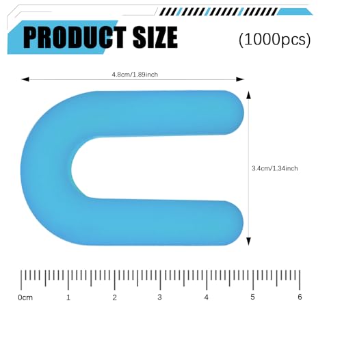 1000 Horseshoe Tile Spacers, 1/16-Inch U-Shaped Plastic Spacers for Tile Leveling System Floor Wall Tile Installation - size: 1/16"-1000 Pcs