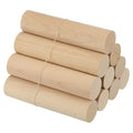 PATIKIL 1-3/8 x 6 Inch Dowel Rods Wood Sticks Unfinished Round Dowels 10pcs - size: 1-3/8"x 6"