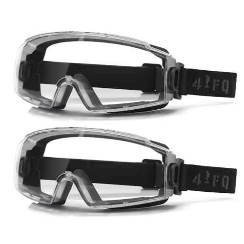 Safety Goggles Over Glasses 2 Pack Anti Fog Lens ANSI Z87.1 Certified | Eye Protection for Chemistry Lab Work & Industrial Use, Impact Resistance, Adjustable Strap, Youth Men & Women - color: 2/Black