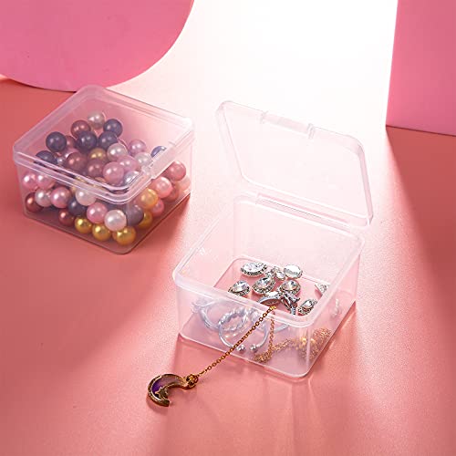Jetec 6 Pieces Small Clear Plastic Storage Box, 2.5 x 2.5 x 1.6 Inch - size: 2.5 x 2.5 x 1.6 Inch
