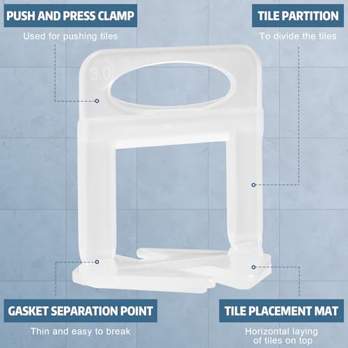 2000 Tile Spacers 1/16 Inch Tile Leveling Clips for Floor Tiles - size: 1/16 Inch*2000 Piece