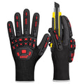 KAYGO TPR Impact Resistant Work Gloves for Men, MicroFoam Nitrile Coated | ANSI Cut Resistant Level A3, Anti-Abrasion & Firm Grip, TPR Back Impact Guard, for Mechanics, Construction, Glass Handling - size: X-Large