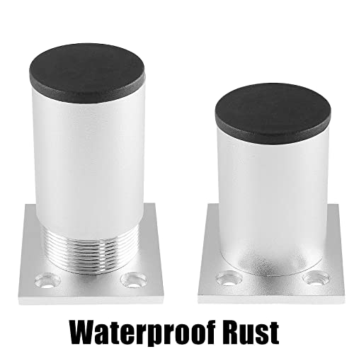 4-Pcs Adjustable Aluminum Alloy Furniture Legs 2.36" Height Silver - color: Silver, size: 2.36 Inch