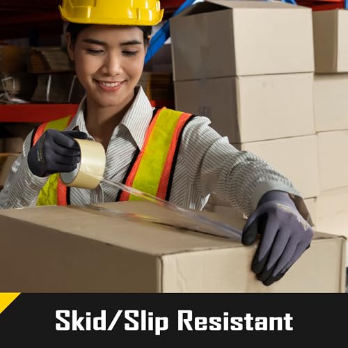COOLJOB 12 Pairs Nitrile Rubber Coated Nylon Safety Work Gloves Pack Bulk - size: Small, style: Classic Style(12 Pairs)