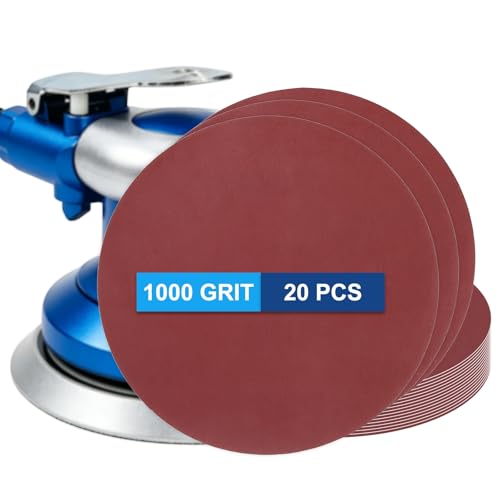 20 Pack 6 Inch PSA Sanding Discs 1000 Grit Aluminum Oxide Red - size: 1000 grit
