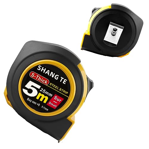2 Packs Tape Measure 25 ft /16 ft, Steel Measuring Tape Retractable, 25-Foot /16-Foot Basics Self-Locking Measurement Auto Lock Tape Rule Imperial/Metric Tape Measure for Body Measurements - color: 2 Pack, size: 7.6 m