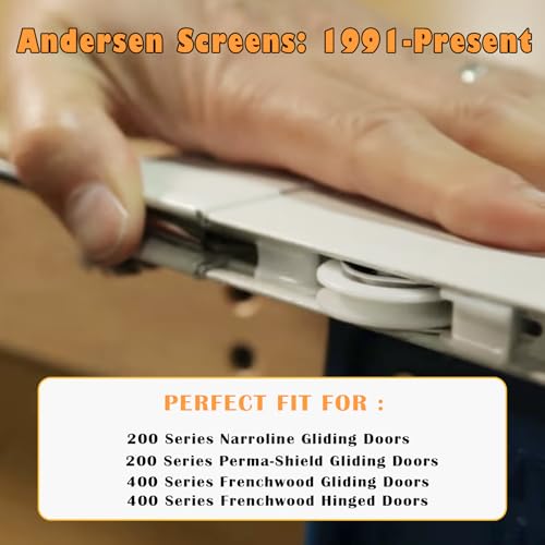 Gliding Screen Door Roller Assembly Fits for Andersen Upper #1997063 & Lower #1997310 (1991 to Present), 1-1/4" Nylon Concaved Wheels, Edge Adjustable (2 Pairs) (‎Lower Screen) - color: ‎Lower Screen