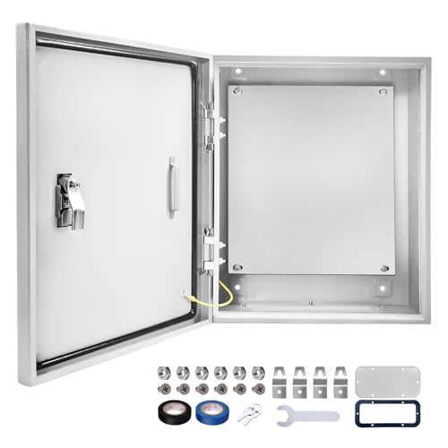 Electrical Junction Box 20x16x10, NEMA 4X IP66 Steel Enclosure Box - size: 20 x 16 x 10''
