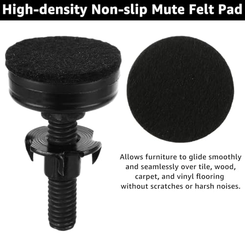 20Pack Adjustable Leveling Feet, 3/8”-16 Thread Heavy Duty Furniture Levelers, Adjustable Table Feet with T Nut Bolt for Chairs Cabinets Sofa Workbenches and Furniture Legs