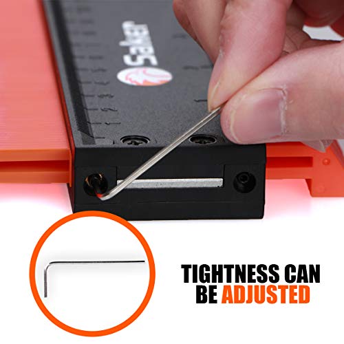 Saker Contour Gauge Profile Tool with Lock 5 Inch Orange | Precisely Copy Irregular Shape Duplicator,Irregular Welding Woodworking Tracing,Must Have Tool for DIY Handyman, Construction - style: 5 INCH