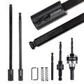 GEINXURN General Quick-Change Hole Saw Mandrel Kit, Includes 7/16-inch and 3/8-inch Arbor, 3 Pilot Drills, 2 hex Wrenches,Springs with 8“-3/8 inch and 10”-1/2 Inch Hex Shank Locking Impact Extension - size: GHSM038LX2EC