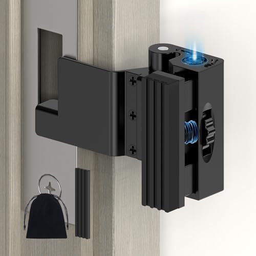 Portable Door Lock, Door Reinforcement Lock, Black-1PC