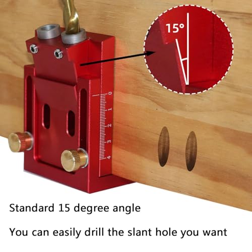 Pocket Hole Jig Set Woodworking Inclined Hole Positioner Pocket Dowel Hole Jig System Set Woodwork Guides Joint Carpentry Locator for Woodworking Angle Drilling Holes Carpenters