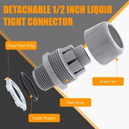 4Pcs NPT 1/2" Electrical Conduit Connector Fittings - size: 1/2 Inch