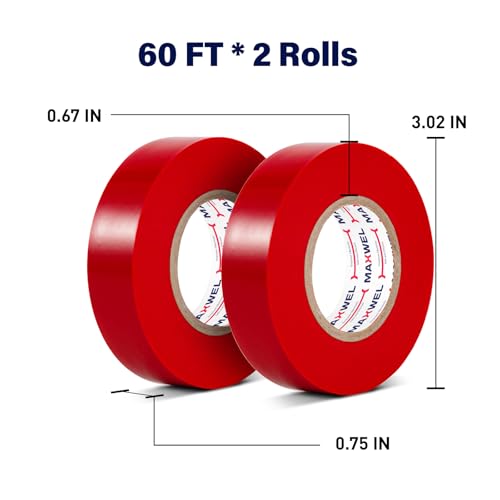 Red Electrical Tape PVC Vinyl Electric Tape for Wire Insulating - color: Red