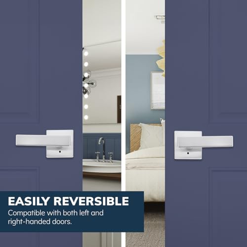 Delaney Kira Privacy (Bed/Bath) Door Lever Right-Hand Satin Nickel - color: Satin Nickel