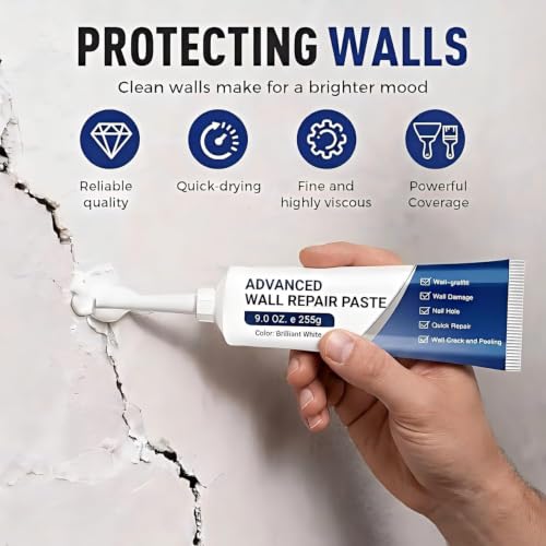 2 Pcs Efficient Drywall Repair Kit with Scraper, Quick-Drying Wall Mending Agent, Multi-Functional Patch Paste for Filling Holes and Cracks, Easy Drywall Repair for Nail Holes and Wall Damage